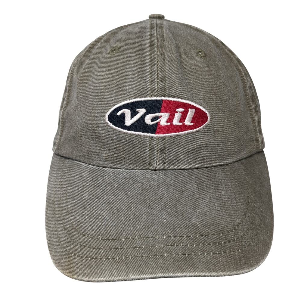 Vail Strapback Baseball Cap Brown One Size Adjustable Embroidered Cotton Sci